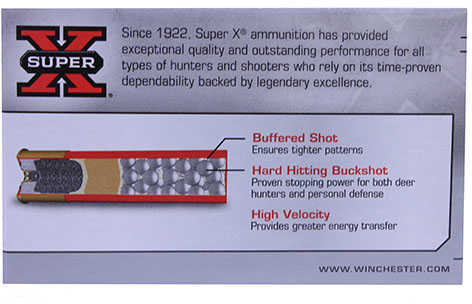Super X Buckshot By Winchester 12 Gauge 2 3/4" 27 Pellets 4 Buck Per 5 Ammunition Md: XB124