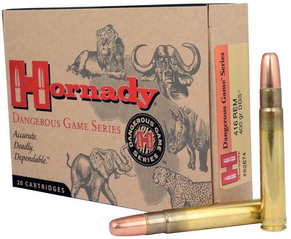 416 Remington By Hornady 400 Grain DGS /20 Md: 82674 Ammunition