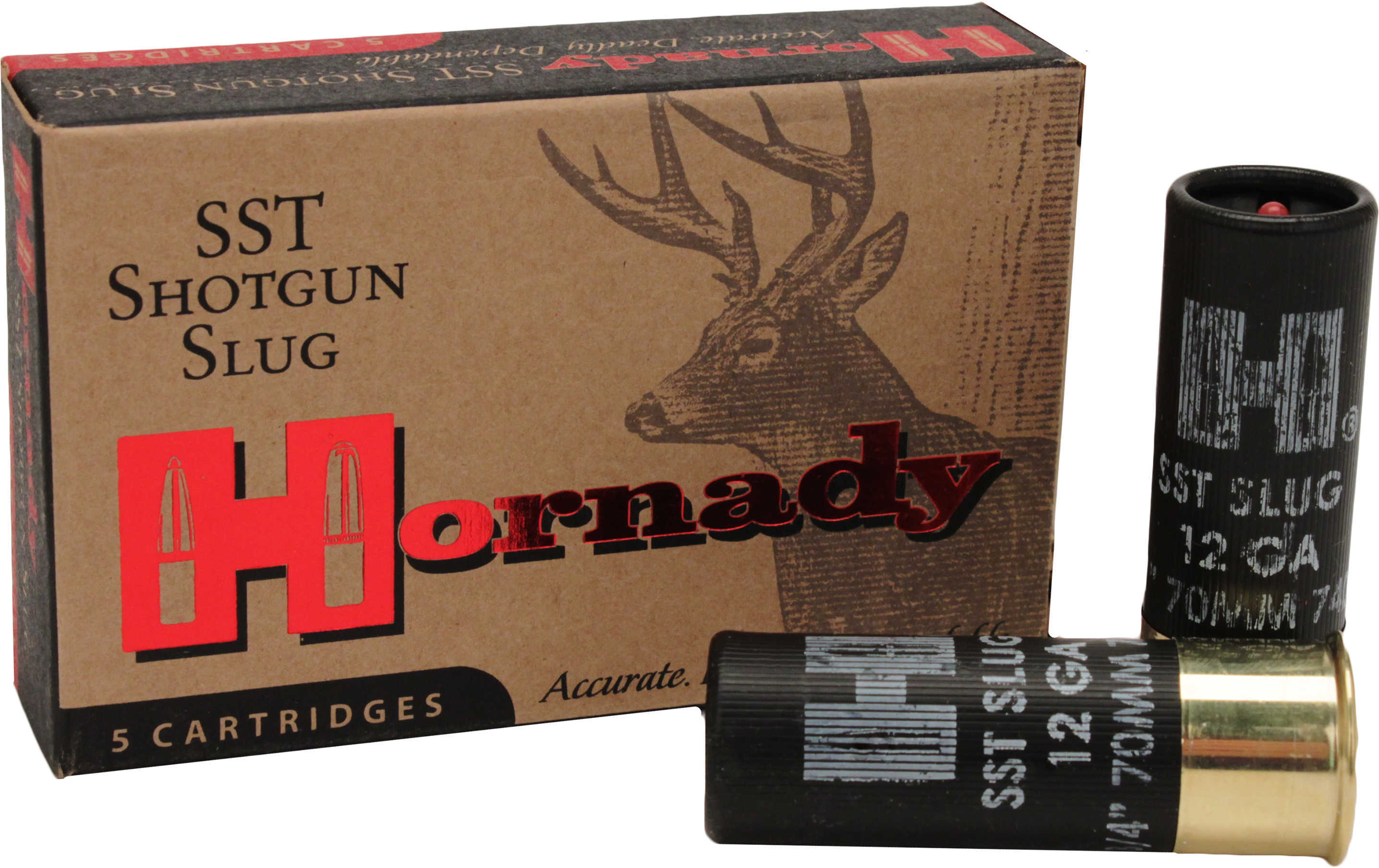 12 Gauge 2-3/4" Lead Sabot Slug  300 Gr 5 Rounds Hornady Shotgun Ammunition