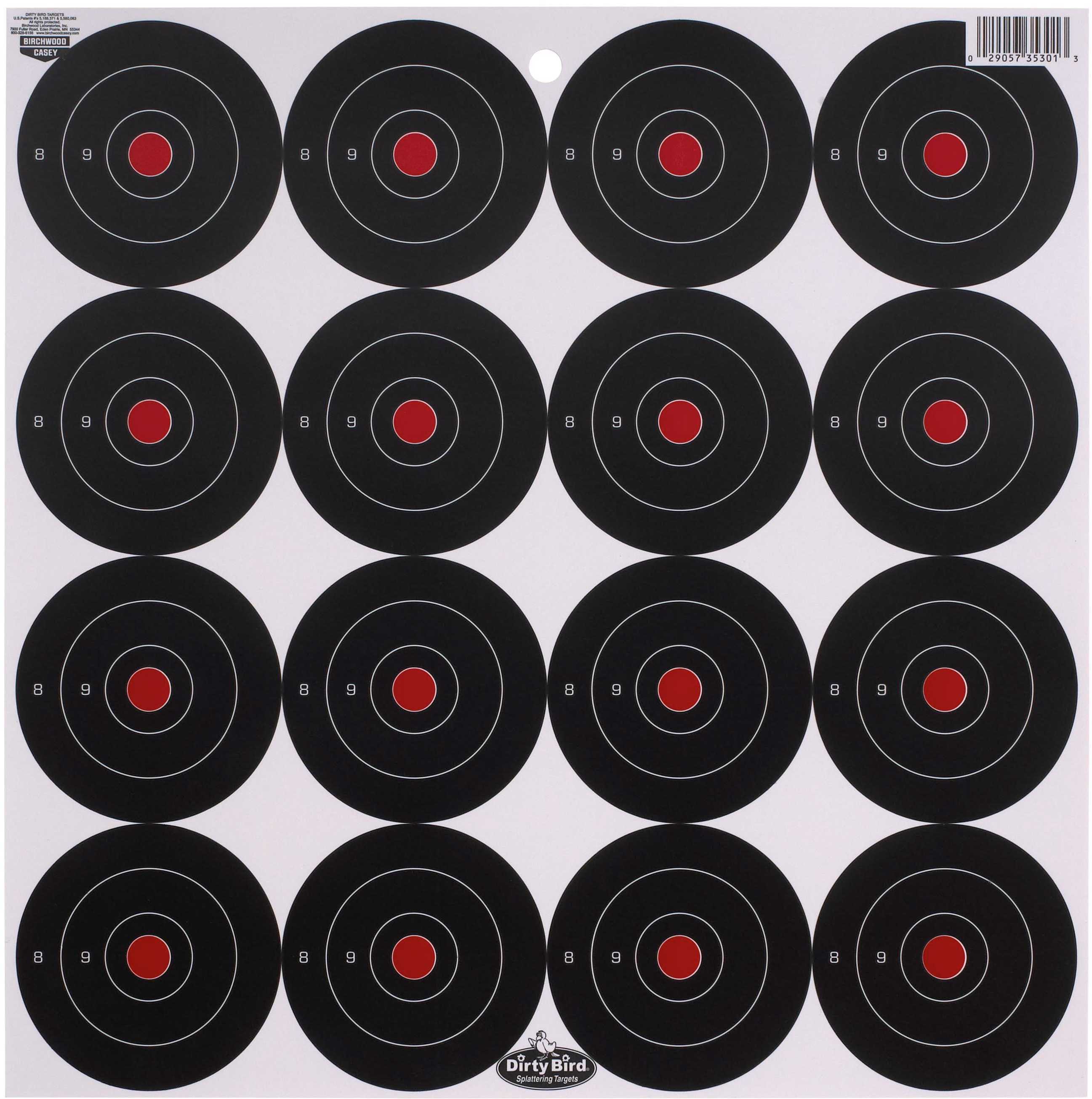 Birchwood Casey 35309 Dirty Bird Hanging Heavy Tagboard 3" Bullseye Black 192 Targets