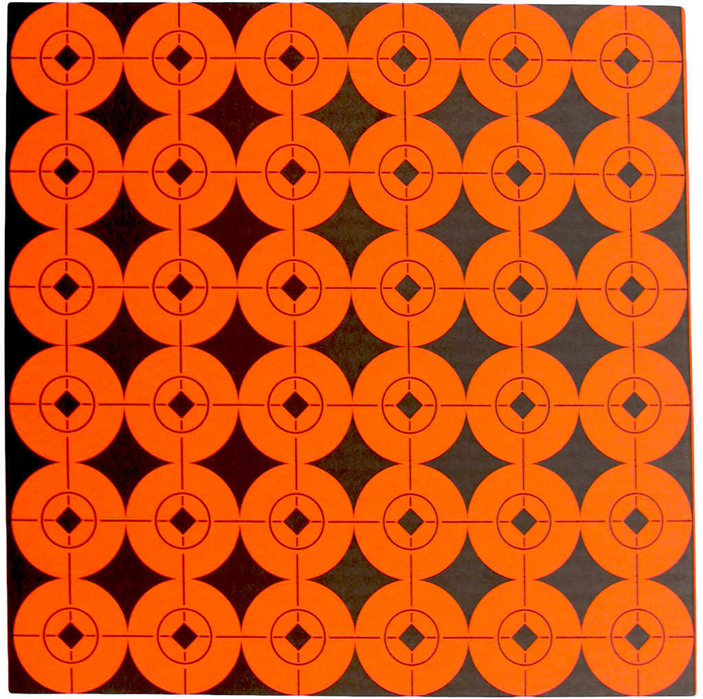 Birchwood Casey 33901 Target Spots Self-Adhesive Paper 1" Bullseye Orange 36 Per Page 10 Pages Pack