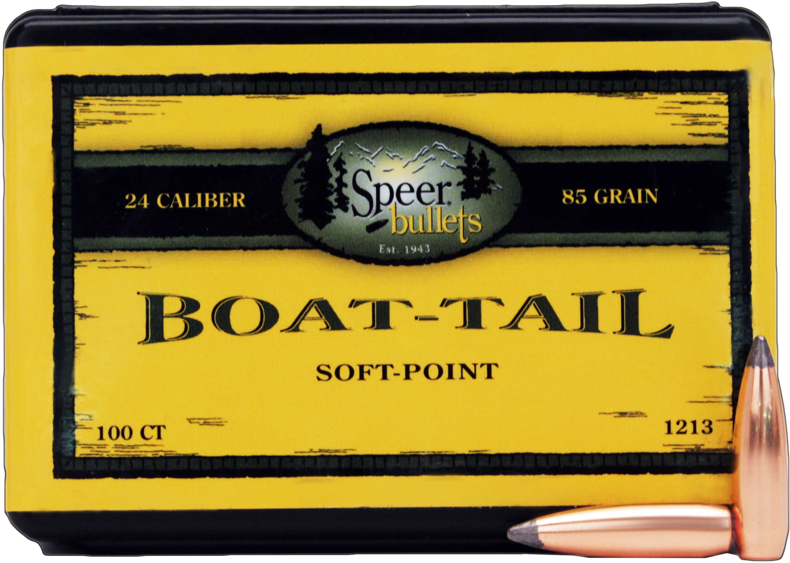 Speer Bullets 1213 Boat-Tail 6mm .243 85 GR Jacketed Soft Point Tail (JSPBT) 100 Box