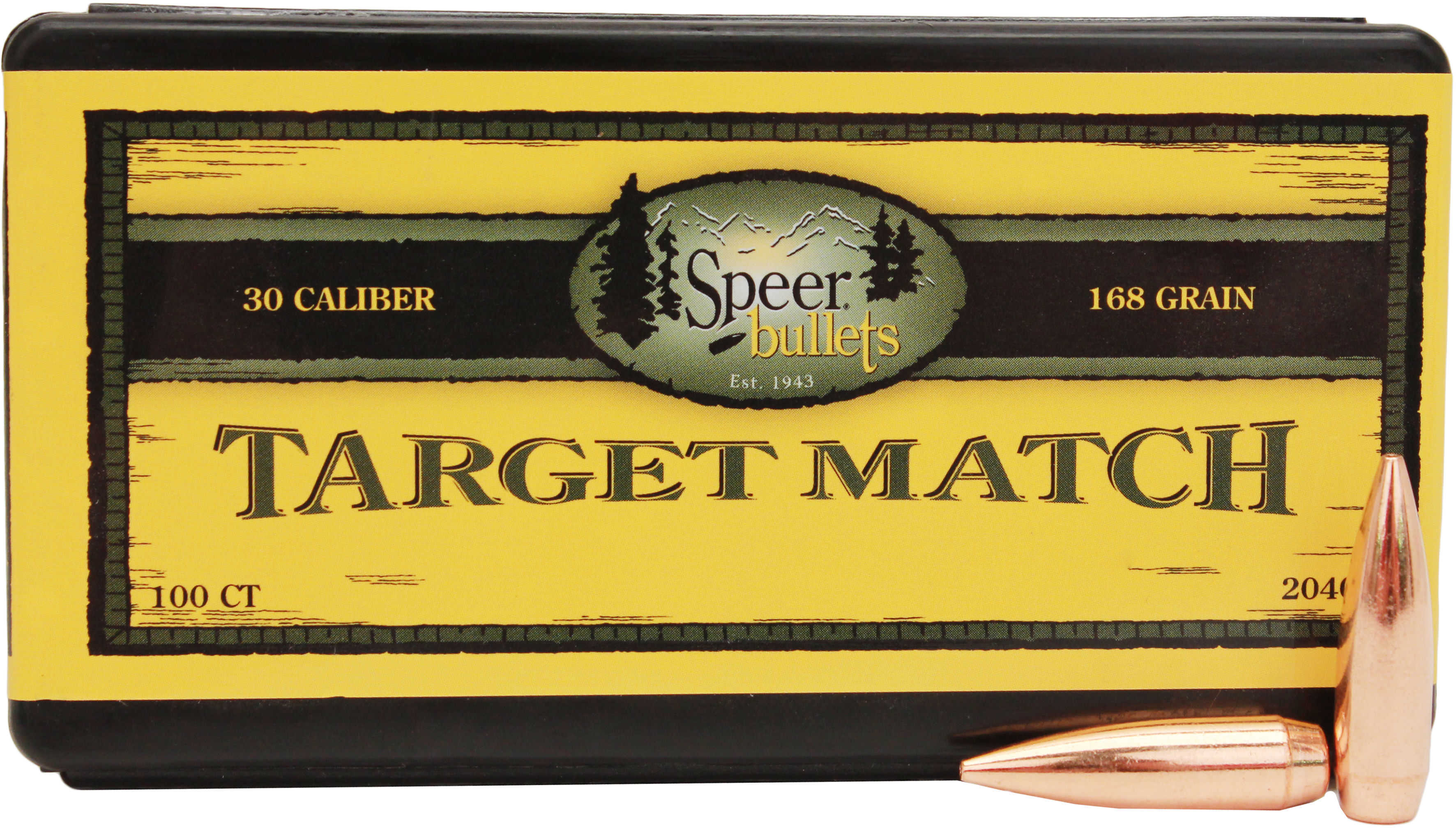 Speer 30 Caliber 168 Grain Match/Boat Tail Bullet 100/Box Md: 2040