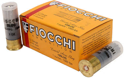 12 Gauge 2-3/4" Lead Slug  1 oz 10 Rounds Fiocchi Shotgun Ammunition