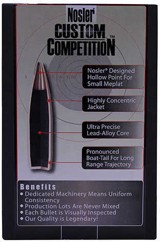 Nosler Custom Competition Boat Tail Hollow Point 6.5 MM 140 Grain 100/Box Md: 26725 Bullets
