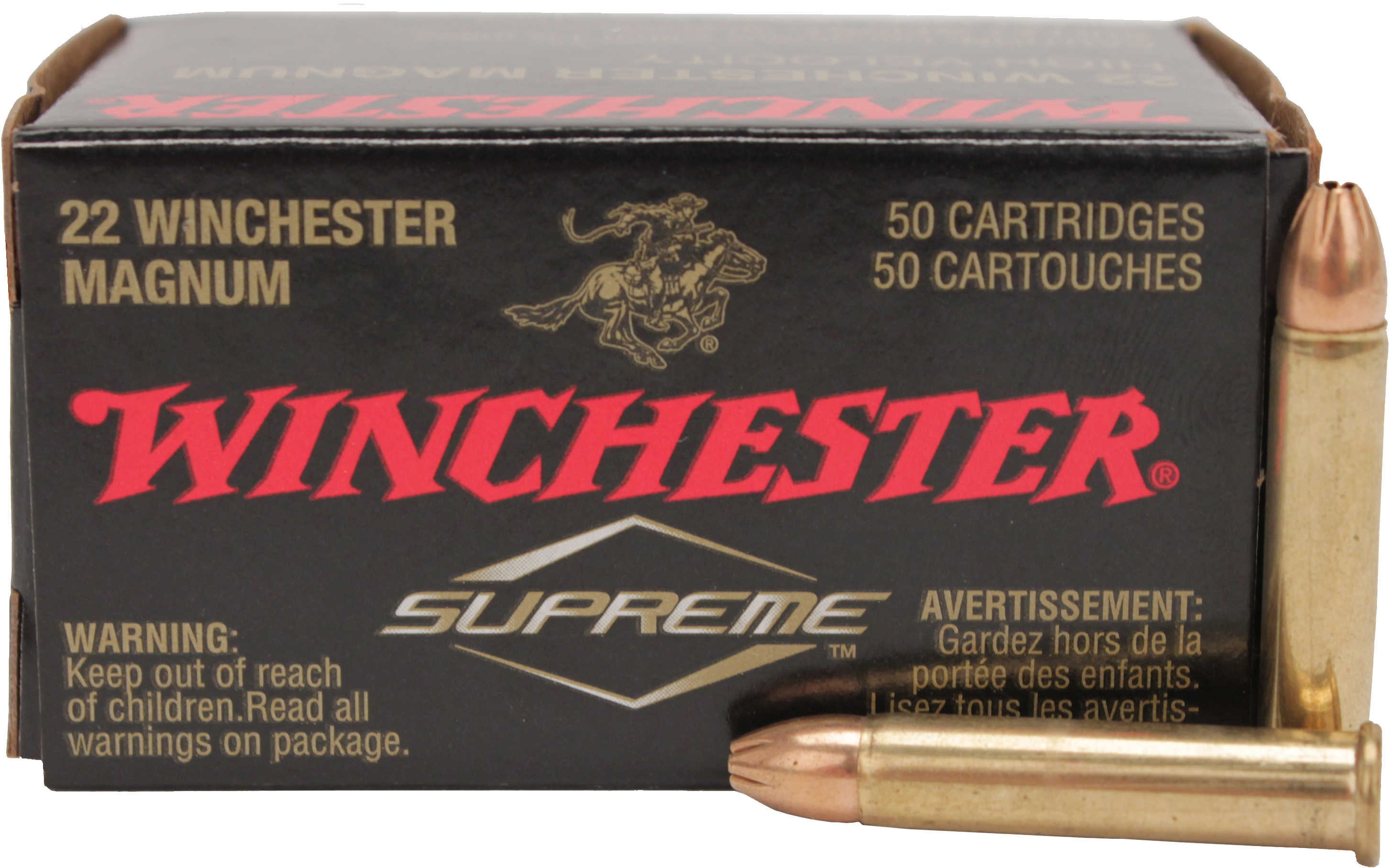 22 Win Mag Rimfire 30 Grain Hollow Point 50 Rounds Winchester Ammunition Magnum