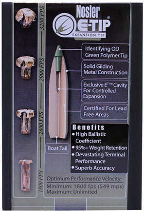 Nosler .30 Cal. 180 Grain E Tip Spitzer 50/Box Md: 59180 Bullets