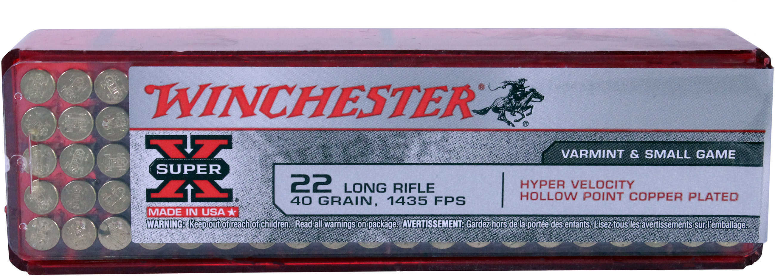 22 Long Rifle 40 Grain Hollow Point 100 Rounds Winchester Ammunition