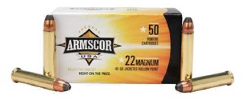Armscor 22 Mag 40 gr Jacketed Hollow Point (JHP) Ammo 50 Round Box