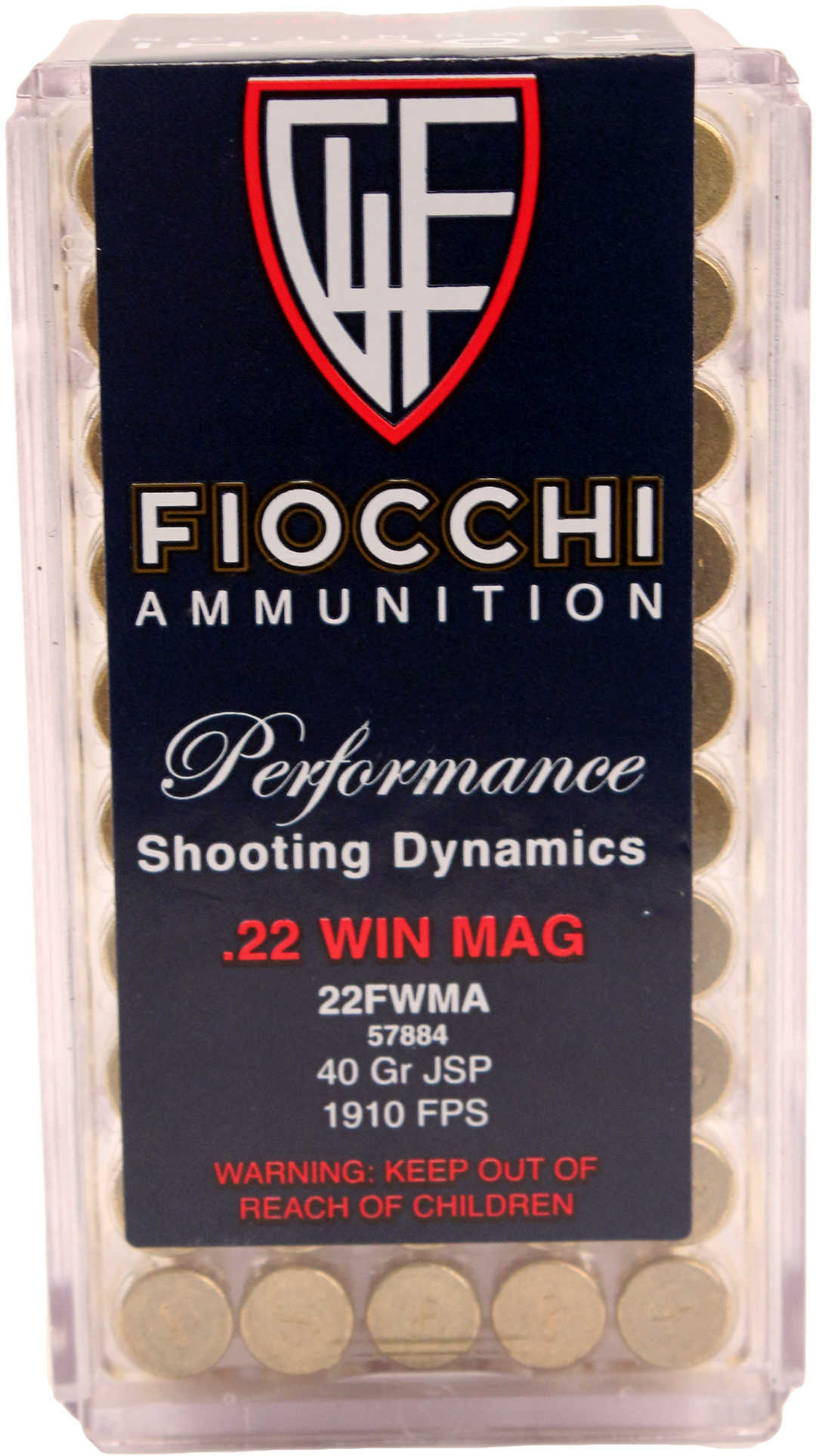 22 Win Mag Rimfire 40 Grain Soft Point 50 Rounds Fiocchi Ammunition Winchester Magnum
