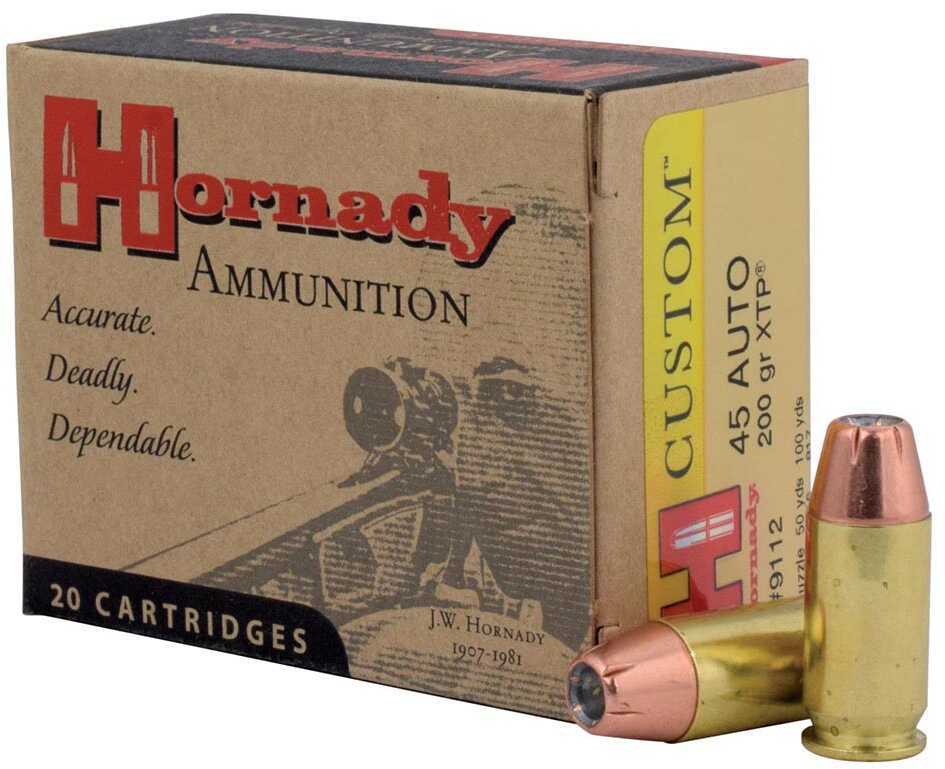 45 ACP 200 Grain Hollow Point Rounds Hornady Ammunition