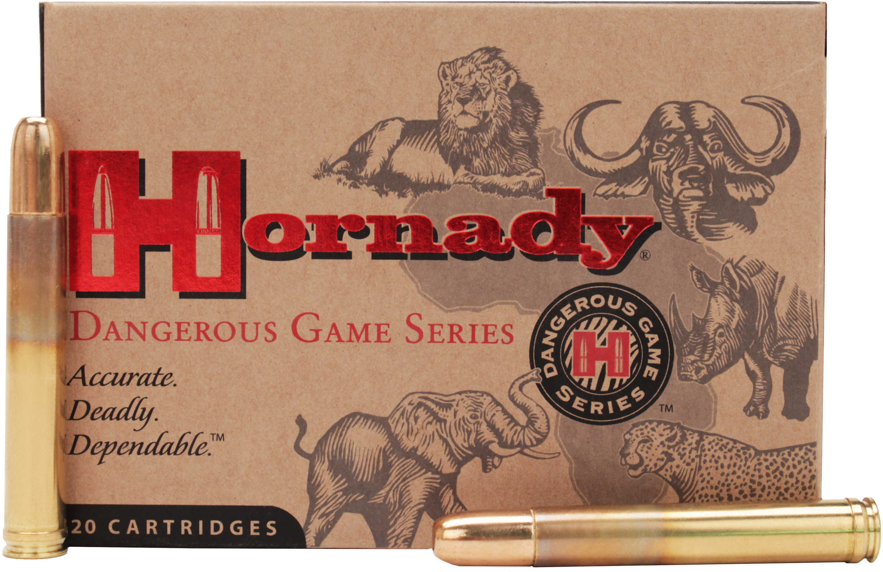 458 LOTT 500 Grain Full Metal Jacket 20 Rounds Hornady Ammunition