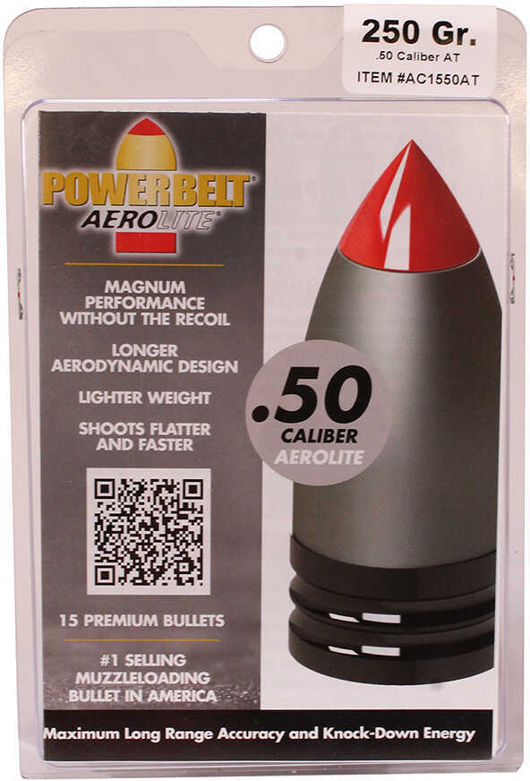 CVA Powerbelt Aerolite 250 Grains 50 Caliber 15Pk