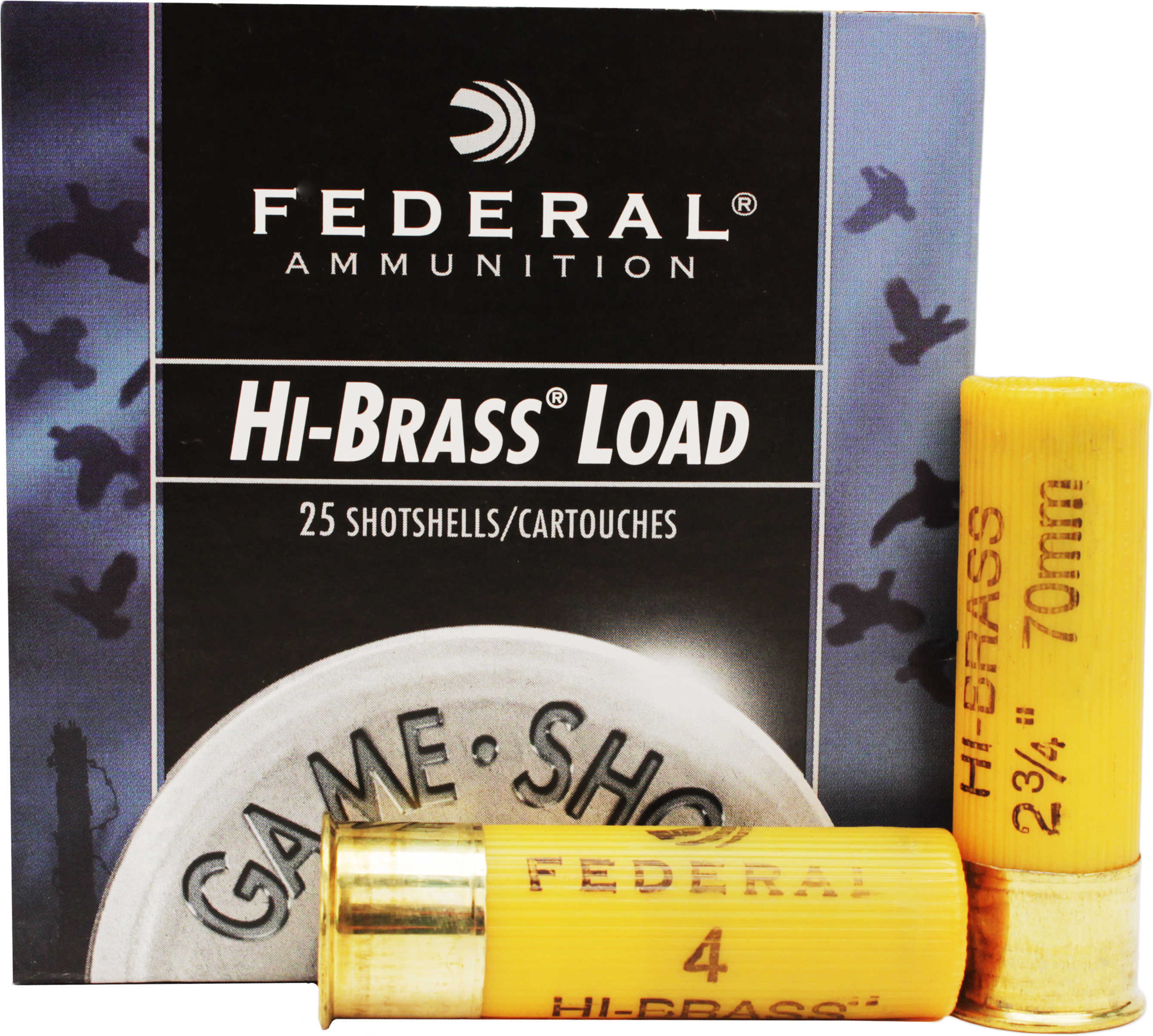 20 Gauge 2-3/4" Lead #4  1 oz 25 Rounds Federal Shotgun Ammunition