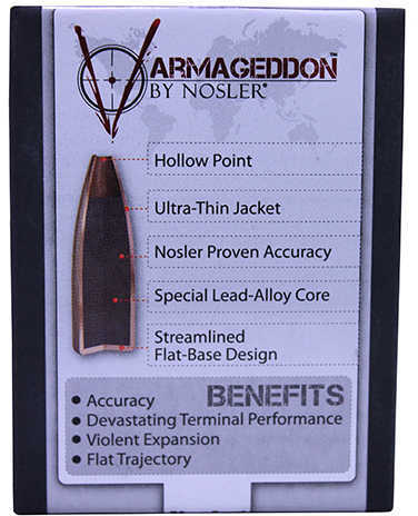 Nosler 17205 Varmageddon 17 Caliber .172 20 GR Flat Base Hollow Point (FBHP) 100 Box