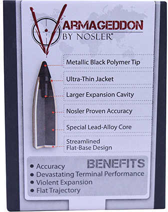 Nosler 17230 Varmageddon 22 Caliber .224 40 GR Flat Base Tipped (FBT) 100 Box