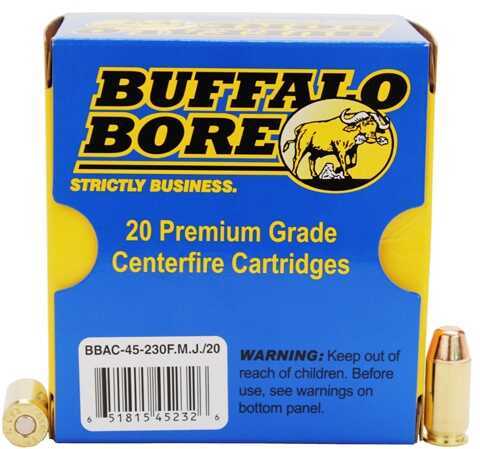45 ACP 230 Grain Full Metal Jacket 20 Rounds Buffalo Bore Ammunition