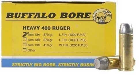 480 Ruger 370 Grain Lead 20 Rounds Buffalo Bore Ammunition