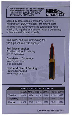 30-06 Springfield 147 Grain Full Metal Jacket 20 Rounds Winchester Ammunition