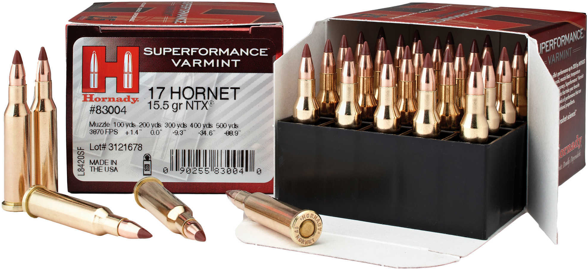 17 Hornet 15.5 Grain Hollow Point 25 Rounds Hornady Ammunition