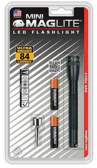 Maglite SP32016 Mini Mag 2AAA LED Black w/Pkt Clip and Holster