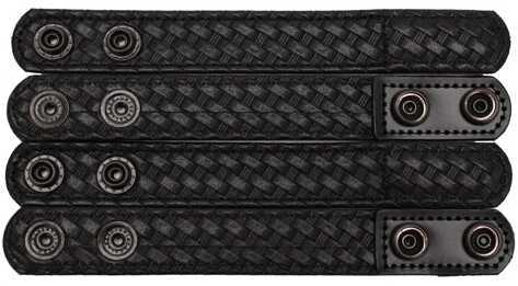 Bianchi Model 7906 AccuMold Elite Belt Keeper 1" Hidden Snap Closure Basket Weave Duraskin Black Finish 4/Pack 22091