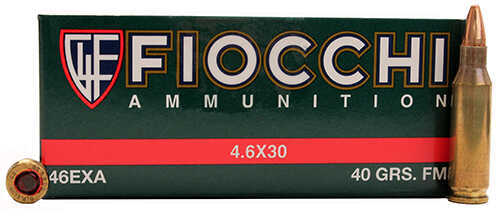 4.6X30 Heckler & Koch 40 Grain Full Metal Jacket 50 Rounds Fiocchi Ammunition