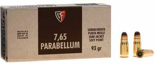 30 Luger 93 Grain FMJ 50 Rounds Fiocchi Ammunition