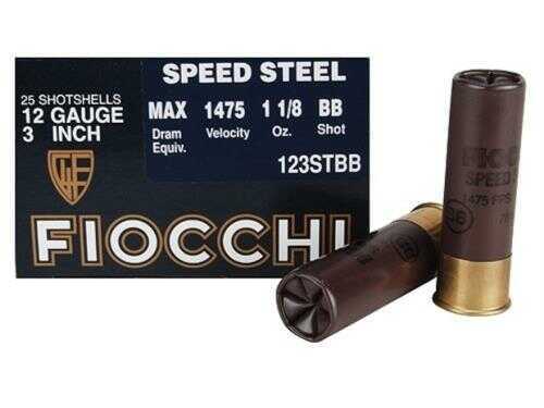 12 Gauge 3" Steel BB  1-1/8 oz 25 Rounds Fiocchi Shotgun Ammunition