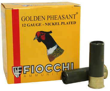 12 Gauge 2-3/4" Nickel-Plated Lead #4  1-3/8 oz 25 Rounds Fiocchi Shotgun Ammunition