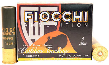 12 Gauge 3-1/2" Nickel-Plated Lead #4  2 3/8 oz 10 Rounds Fiocchi Shotgun Ammunition