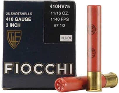 410 Gauge 3" Lead 7-1/2  1-1/16 oz 25 Rounds Fiocchi Shotgun Ammunition