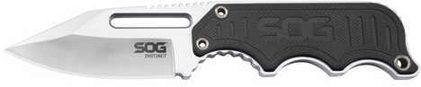 S.O.G SOG-Nb1012-C Instinct 2.30" Fixed Plain Clip Point Satin Polished 5Cr15MoV SS Blade/Black/Silver G10/SS Handle