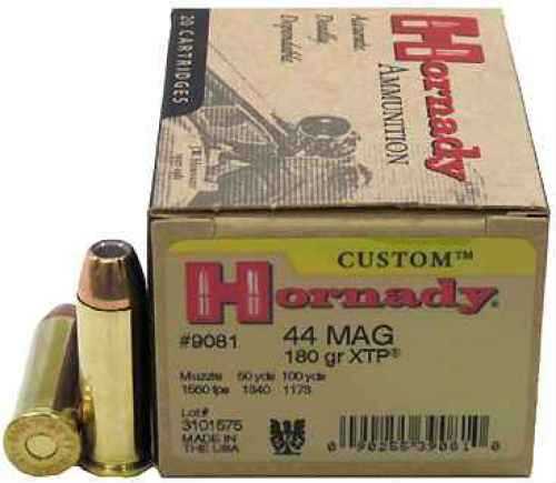 44 Magnum By Hornady 44 Mag 180 Grain JHP/XTP Per 20 Ammunition Md: 9081