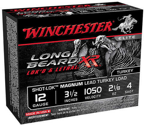 12 Gauge 3" Copper Plated Lead #4  -7/8 oz 10 Rounds Winchester Shotgun Ammunition