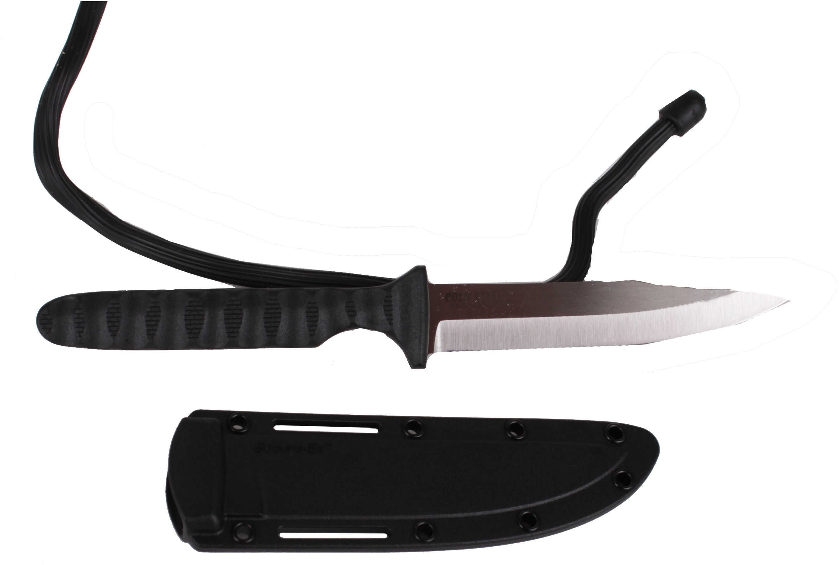 Cold Steel Cs-53Nbs Spike 4" Fixed Bowie Plain 4116 Stainless Blade/Black Scalloped Griv-Ex Handle Includes Sheath