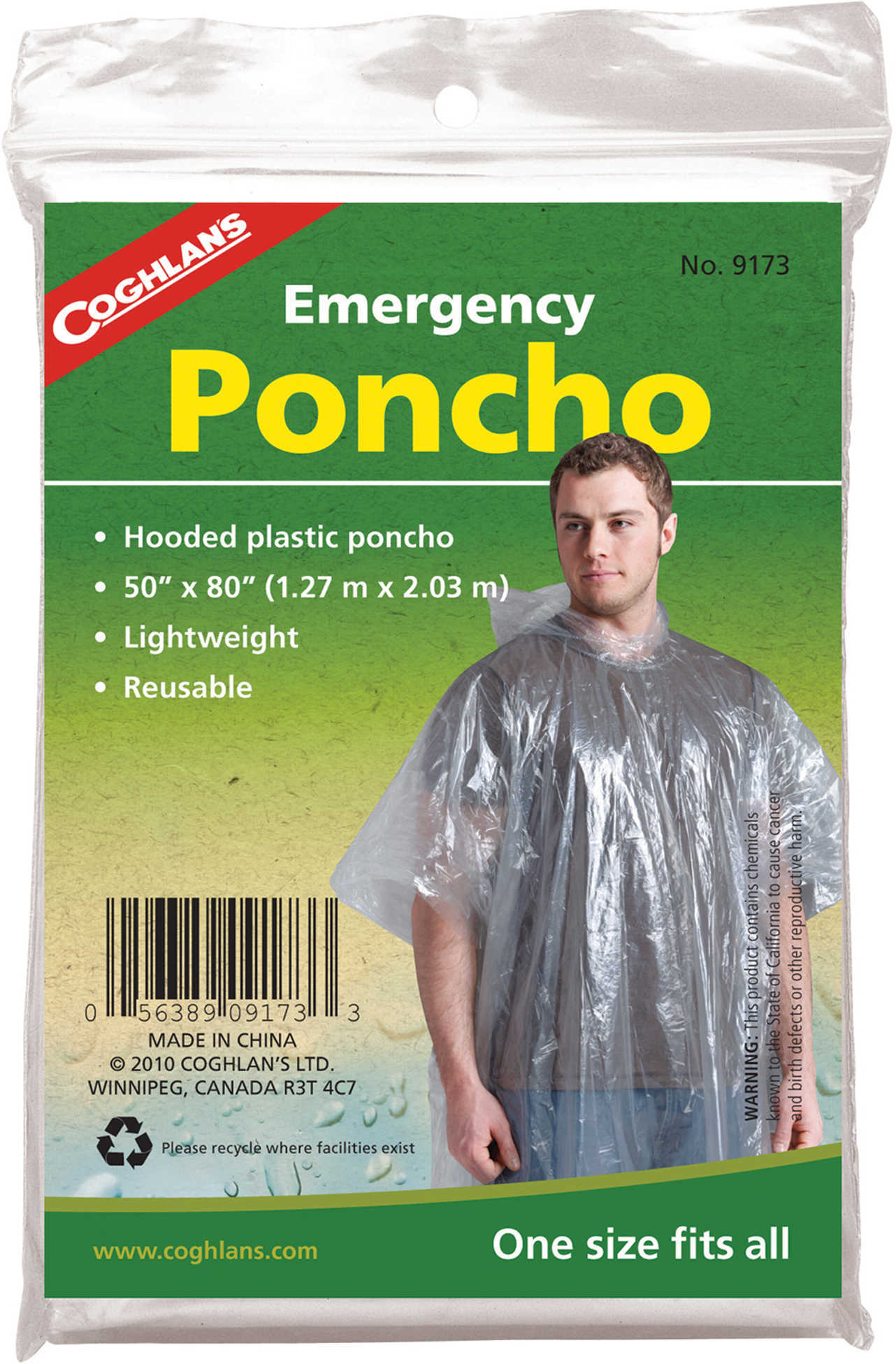 Coghlans Emergency Poncho - Sold As 50 Piece Display
