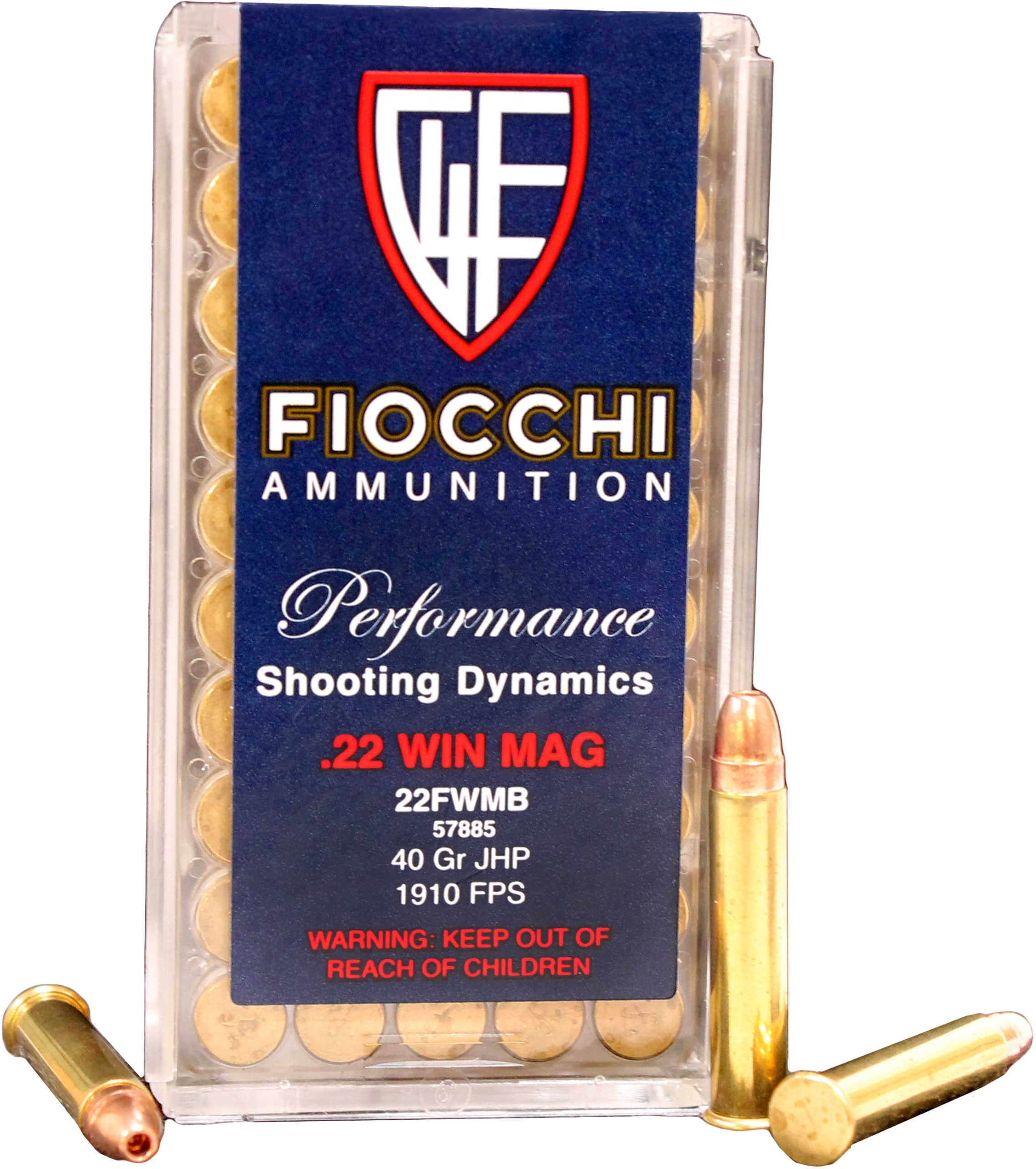22 Win Mag Rimfire 40 Grain Hollow Point 50 Rounds Fiocchi Ammunition Winchester Magnum