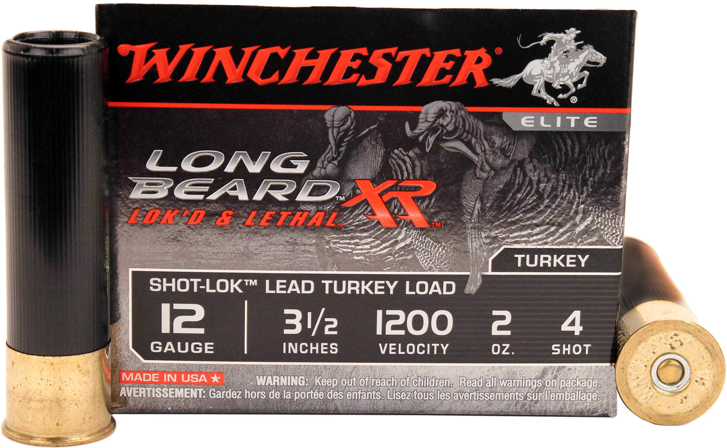 12 Gauge 3-1/2" Lead #4  2 oz 10 Rounds Winchester Shotgun Ammunition