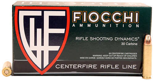 30 Carbine 110 Grain Full Metal Jacket 50 Rounds Fiocchi Ammunition
