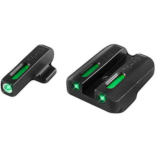 Truglo TG13FN2A Brite-Site TFX Day/Night Sights FNX 40 Tritium/Fiber Optic Green w/White Outline Front Rear Black