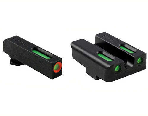 Truglo TG13MP1PC Brite-Site TFX Pro Day/Night Sights S&W M&P Tritium/Fiber Optic Green w/Orange Outline Front U-Notch Gr