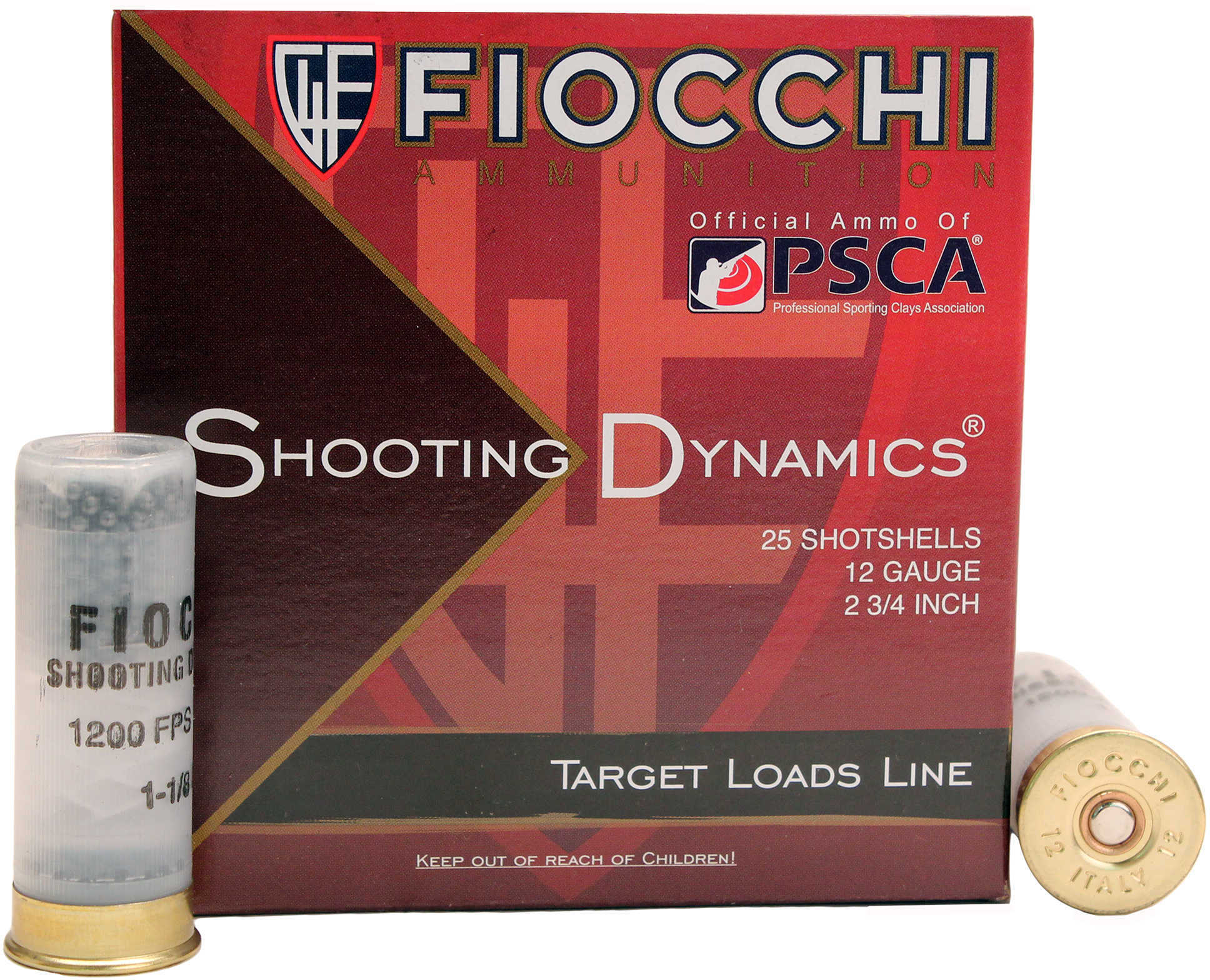 12 Gauge 2-3/4" Lead #8  1-1/8 oz 25 Rounds Fiocchi Shotgun Ammunition