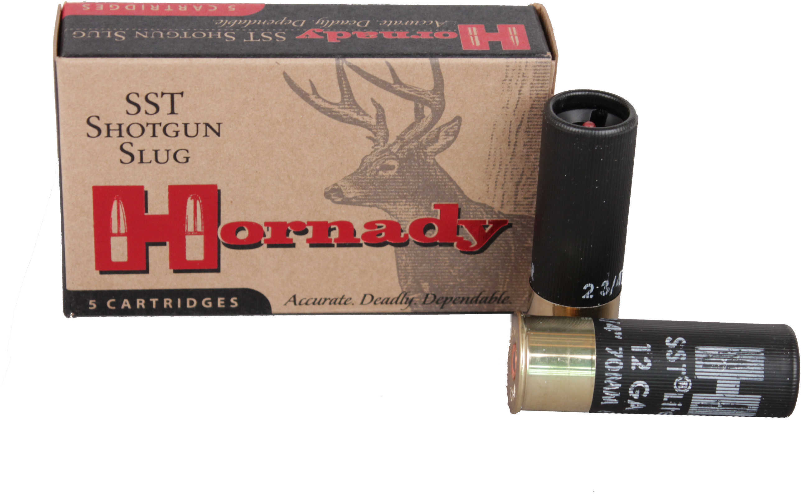 12 Gauge 2-3/4" Sabot Slug 300 Gr 5 Rounds Hornady Shotgun Ammunition