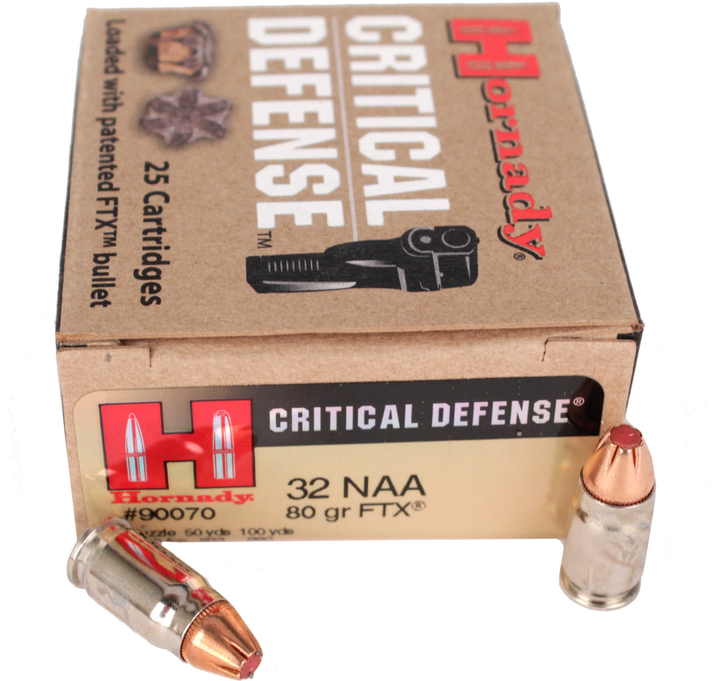 32 North American Arms 80 Grain Ballistic Tip 25 Rounds Hornady Ammunition