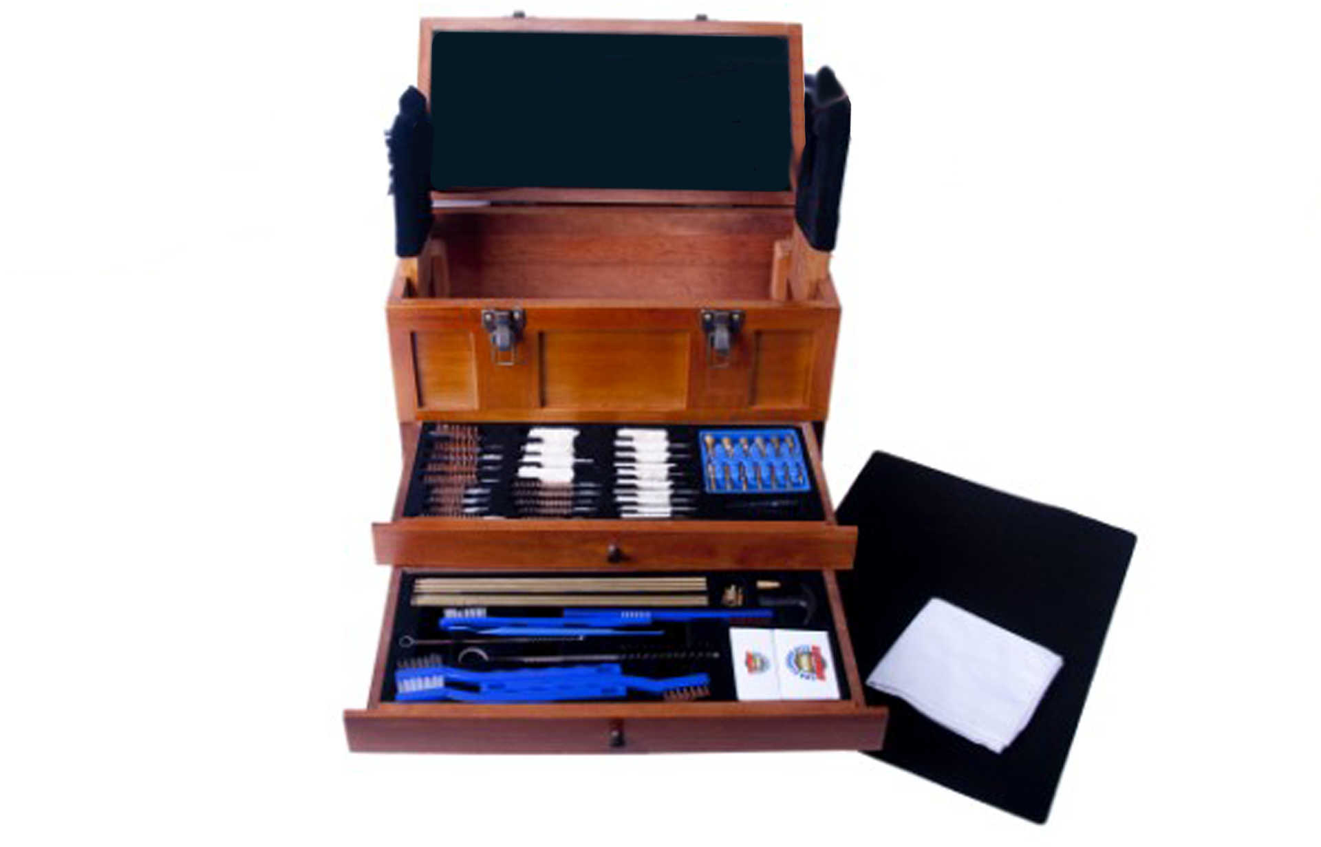 Gunmaster Wooden Toolbox 63 Pc Univ Select Gun Cleaning Kit