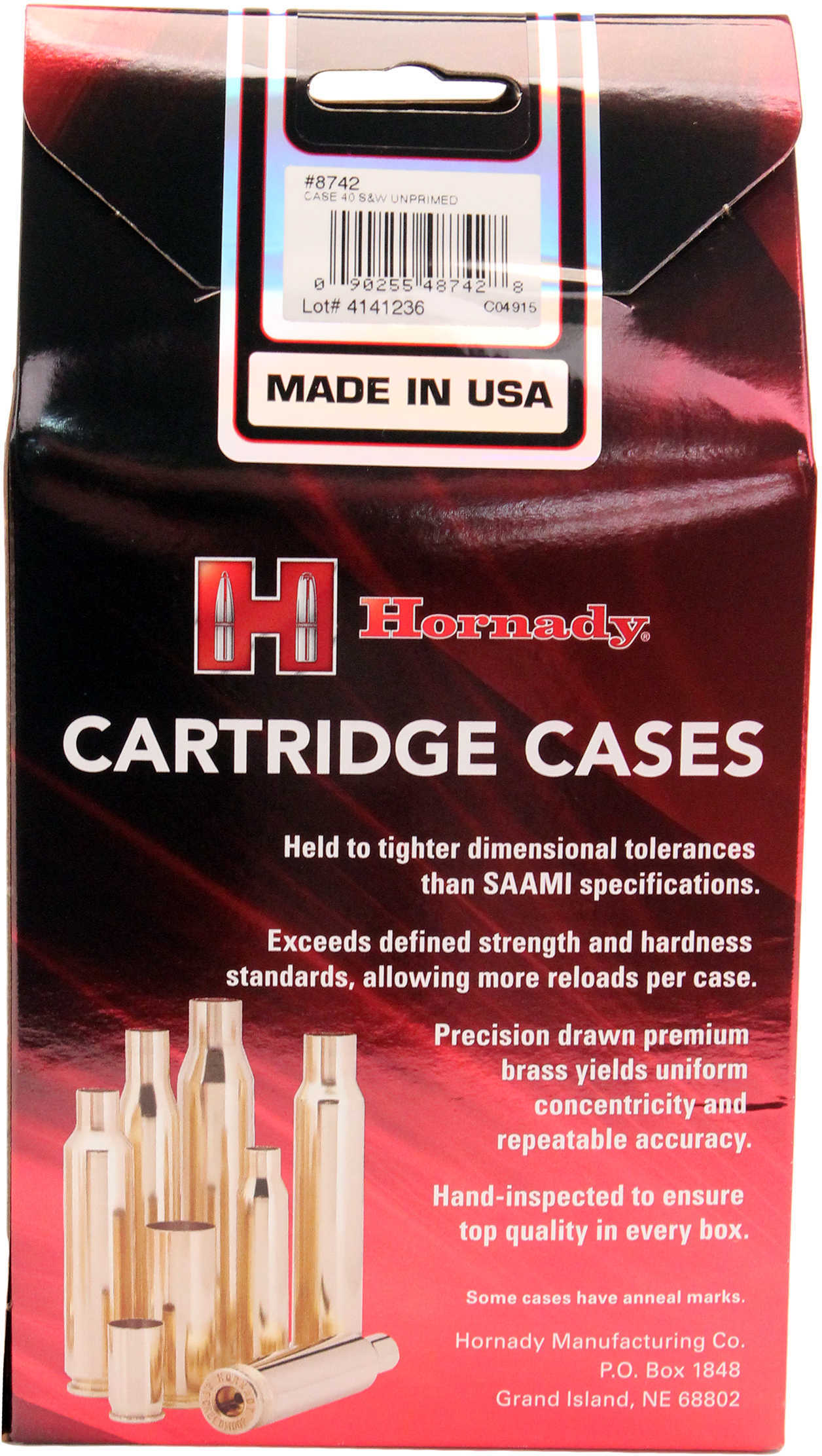 Hornady Unprimed Brass 40 S&W 200 Pcs