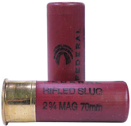 12 Gauge 2-3/4" Slug 1-1/4 oz 5 Rounds Federal Shotgun Ammunition