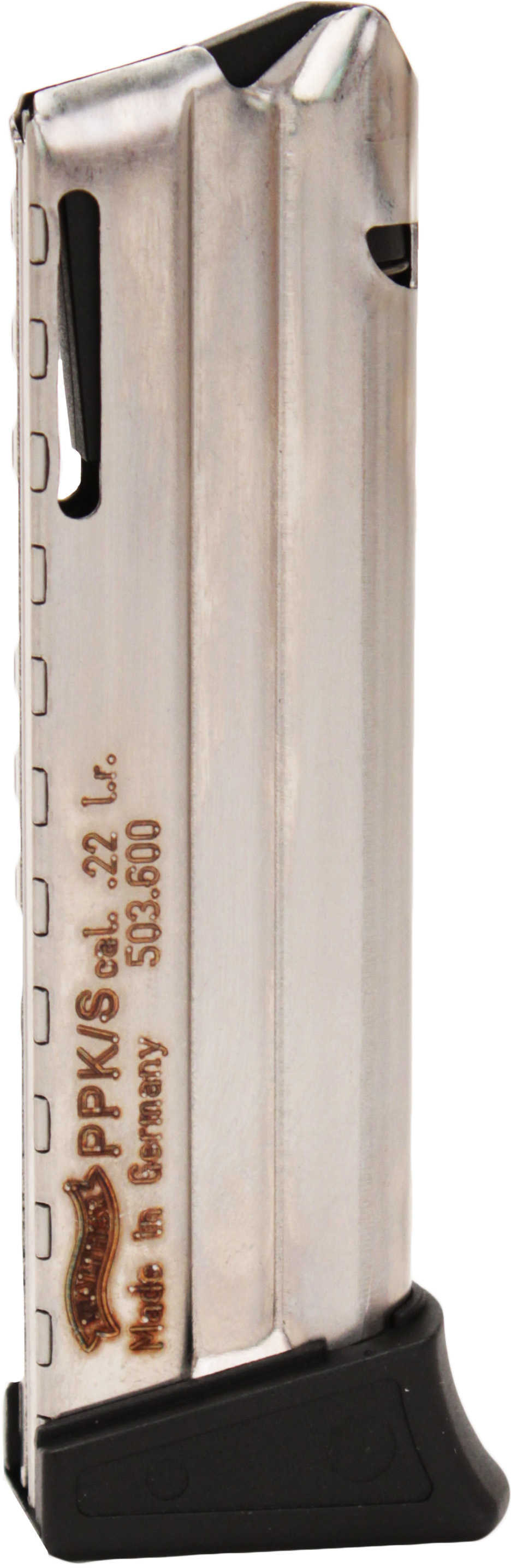 Walther PPK/S Magazine w/Finger Rest .22 LR Steel Nickel Plated 10/Rd