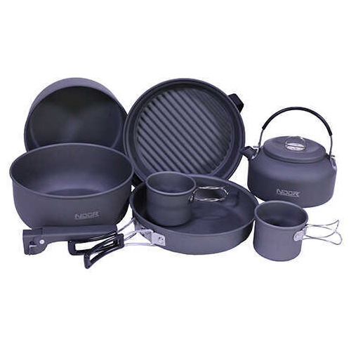 NDuR 9 Piece Cookware Mess Kit With Kettle